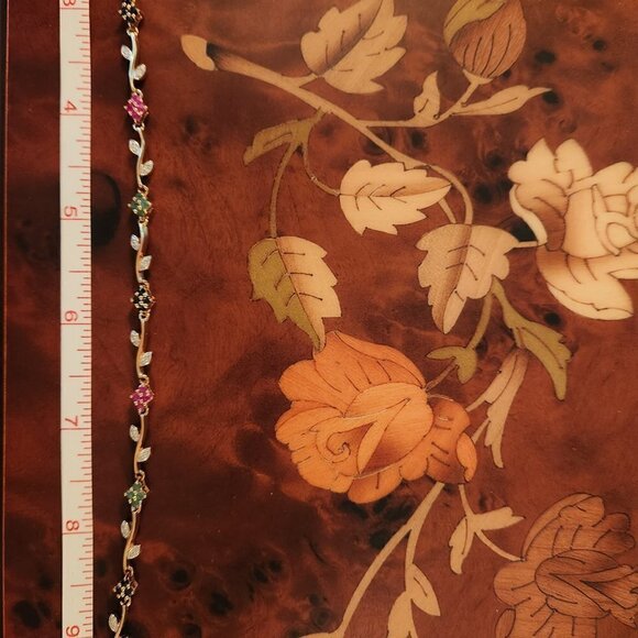 JTV Multi Stone 18K Yellow Gold Over Sterling Silver Bracelet - Picture 8 of 12